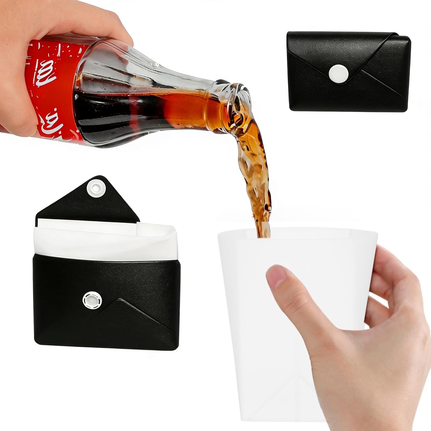 Water Bag Collapsible - Silicone Collapsible Travel Cup, Foldable Water