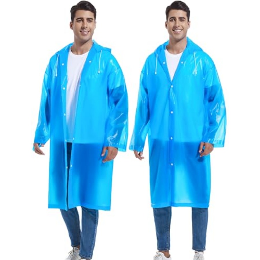 2-Pack Reusable Rain Ponchos f - Emergency Poncho Rain ulasan dan harga