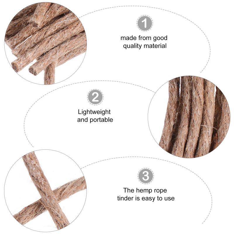 10Pcs Survival Wick Hemp Cord  - Fire Starting Kit ulasan dan harga