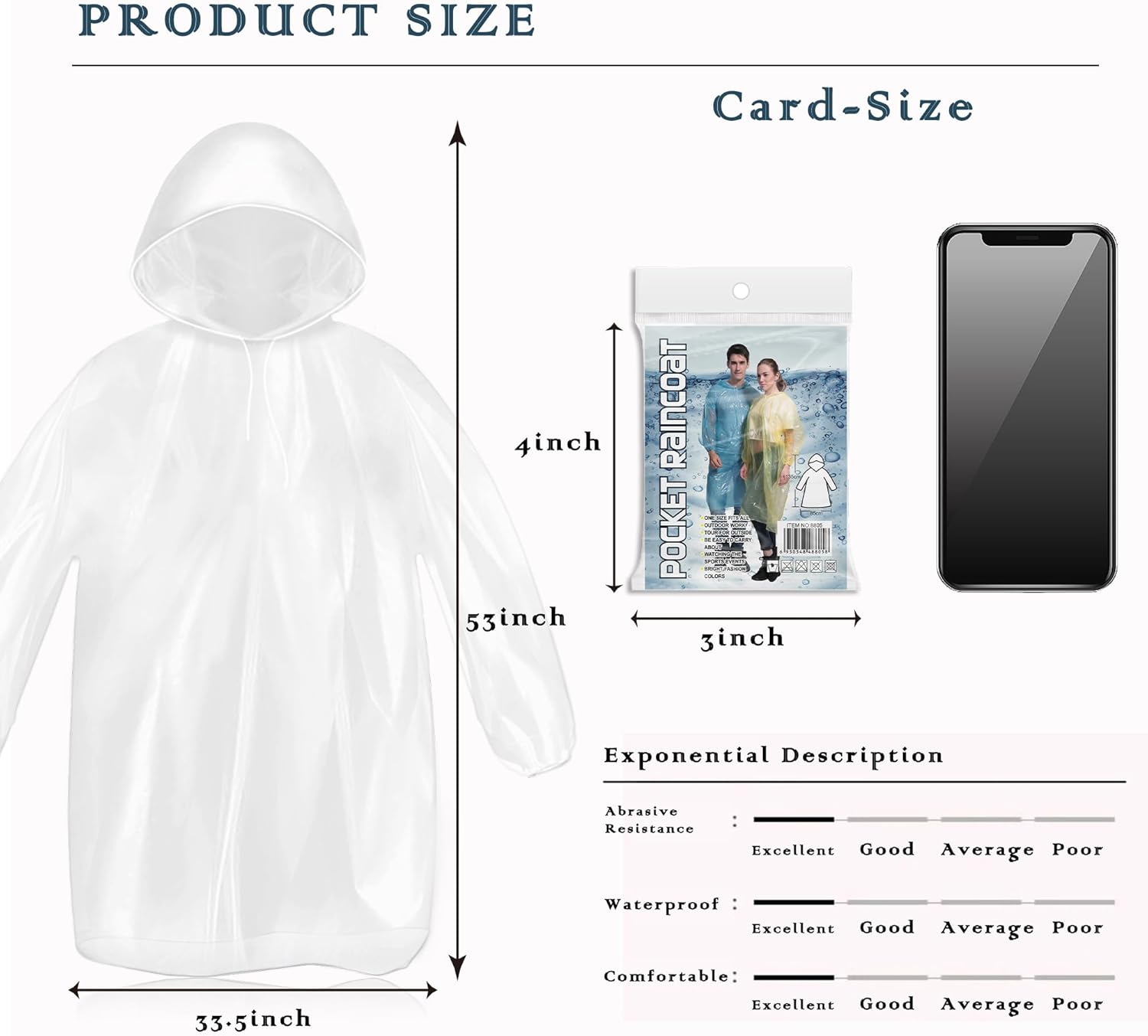 10 Pack Disposable Rain Poncho - Emergency Poncho Rain ulasan dan harga