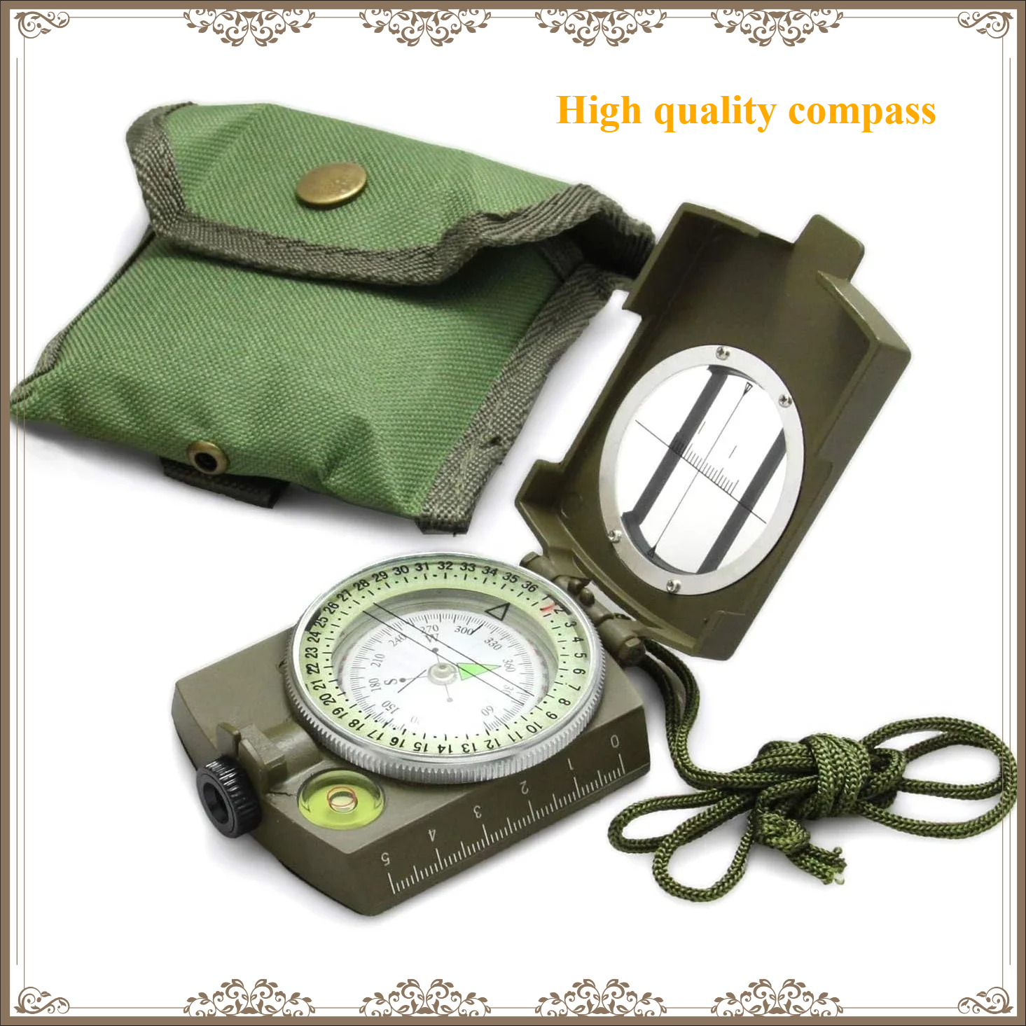 Waterproof Shockproof Tactical - Compass Lensatic ulasan dan harga